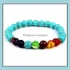 Str￤hnen Armb￤nder Schmuck MM 7 Chakra Heilung Nce Perlen Armband Schwarz Mattstein Lava Perle Nat￼rliche Yoga Reiki Segen Zauber Stretch Bang