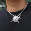 HIP HOP BIG SHARK Pendentif Collier pour hommes Cubic Zircon Shark Boy Bijoux avec Crystal Crystal Miami Miami Chaîne Link X0509