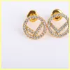 Orecchini a cerchio in oro da donna Designer Orecchini con diamanti Orecchini F Orecchino per signora Donna Amanti del matrimonio Festa Regalo Gioielli Argento 925 21231H