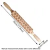 Wooden 35*4cm/13.8*1.6inch Christmas 3D Rolling Pins Embossed Engraved Embossing Xmas Themed Baking Cookies Biscuit Fondant Cake Tools Reindeer Snowflake HY0139