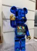 Bearbrick 28cmviolent björnbyggnadsblock björn elektroplätering JSB Lysande trend Docka handgjorda blindlåda smycken