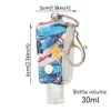 Travel Refillable hand sanitizer parfymbehållare bärbar flip-top flaska återanvändbar 30 ml tom flaska med nyckelring krok
