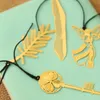 Bookmark 1 PCS Golden Key Feather Bladeren metalen briefpapier voor student cadeau kantoorbenodigdheden boek Mark Mark Paper clips schattig uniek