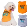 Moda Abbigliamento per cani Abbigliamento Gilet per gatti Primavera Estate Gilet per animali domestici Ventilazione morbida Sublimazione Slogan divertente Mommy Boy Cani Camicia Cucciolo Vestiti Abbigliamento sottile e fresco S A112