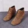 Boots Leopard Ankle Women Female Casual Shoes Woman Platform High Heels Botas Mujer 2021 Bota Feminina Ladies Sexy