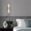 Lâmpadas de parede Melange alongada Sconce Postmodern Natural Marble Light Criativo Luxo El Club Indoor Bedside Reading Lamp9597371