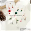 Dangle & Chandelier Earrings Jewelry Christmas Drop Tree Elk Snowman Hairball Bells Happy Year Gifts For Girls Delivery 2021 Mfqfm