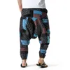 Hombres Baggy Boho Yoga Harem Pantalones con estilo Estampado floral Drop Crotch Streetwear Pantalones Algodón Casual Harajuku Genie Hippie Pantalones 210522