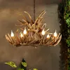 Vintage LED CHANDELIRES Oturma Odası Avize Aydınlatma Endüstriyel Buck Geyik Horn Boynuz Bar Yemek Mobilyaları Sarkıt Lambaları