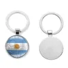 2021 CRAZY United Kingdom Flag Pattern Key Chain Car Keyring Holder Bag Pendant Charm Glass Keychain Jewelry Wholesale Price