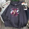 Svart klöver anime karaktär utskrift hoodies man fleece lös harajuku hooded pullover man vintage hoody topp anime hip hop hoodie h0909