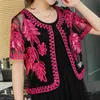 Blusas Mujer De Moda Short Sleeve Blouse Women Short Summer Blouse Tops Women O-neck Cardigan Hollow Lace Blouse Shirt C995 210426