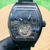 Men's Watch V45 Tourbillon FM2001-02 manual mechanical movement exclusive balance wheel rotation with second hand reading bucket case