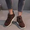 2021 Jesień Nowe Damskie Flat Casual Shoes Lady Outdoor High Top Sneakers Elastyczne Zespół Kobiet Platformy Buty do biegania Plus Rozmiar 43 Y0907