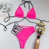 INGAGA High Waist Bikinis Set Swimsuits Push Up Swimwear Women String Halter Biquini Brazilian Leopard Bathing Suit 210621
