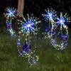 200 LED Solar Fireworks Light Strings Outdoor Dandelion IP65 Wodoodporna Flash String 8 Tryby Pilot Pilot Garden Lawn Krajobraz Boże Narodzenie światła