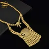 Aniid Big Necklace Set Dubai Smycken Habesha African Set Dubai 24kgold för kvinna 2020 Party Bridal Bröllop Guldpläterad Etiopisk H1022