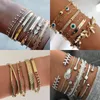 Bohemian Gold Gold Identification Bracelets pour Femmes Summer Beach Clair Crystal Stone Pierre Ananas Géométrique Bracelet Bijoux