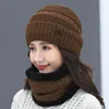 Beanie/Skull Caps Coral Fleece Winter Women Knitted Hats Add Fur Warm For Keep Face Warmer Balaclava Pompoms Cap Davi22
