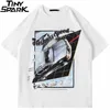 Men Hip Hop Streetwear Oversize Tshirt Car Letter Print T Shirt Harajuku Cotton Summer Short Sleeve T-Shirt Black White 210716