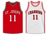 Пользовательские ретро ISIAH THOMAS # 11 Чарджеры средней школы Баскетбол Джерси Святой сентябрь Сшитые белые красные S-4XL Любое имя Топ-качество