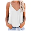 Débardeurs pour femmes Camisoles pour femmes Hauts en coton pour femmes Solid Sling Tee Shirt Casual Girl sans manches Imprimer Slim Jacket T-Shirt Top Loose V-Neck