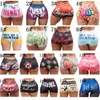 Damskie Spodenki Designer Slim Sexy Stroje Seksowna Średnia Talia Cartoon List Drukowane Sporty Krótkie Spodnie Jogi Legginsy S-XXXL