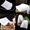 2021 Toma Teabags Tea Bags Tool String Heal Seal Filter Paper TeaBag 5.5 x 7cm För ört Lösa Te Tools 100 stycken / mycket