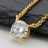 OEVAS Real 1 Color Moissanite Pendant Necklace 100% 925 Sterling Silver Sparkling Engagement Wedding Party Fine Jewelry