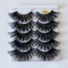 25mm 6D Fluffy Mink Washes 5 Pairs / Set Natuurlijke Dikke Wimpers Extension False Eye Lash Make-up Tools