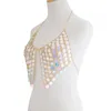 Reggiseno a catena in plastica con paillettes esagerate da donna sexy per gioielli fatti a mano con ciondolo a mano da donna