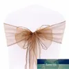 100 sztuk Organza Chair Sash Bow Na Cover Banquet Wedding Party Event Chrismas Dekoracja Sheer Zasoby tkaniny 18CMX275CM Sashes Cena fabryczna Expert Design Quality