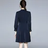 2021 Fashion Classic Blue Blazer Dress Designer Langarm Hals Business Prom Office Ladies Sexy Slim Plisse Kleider Herbst Winterurlaub Frauen Kleidung 5138703