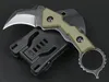 Promotie Karambit Mes D2 Black Stone Wash Blade Full Tang G10 Handvat vaste bladen klauwmessen met Kydex