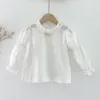 Baby meisje bloemen shirt lente kinderen lange mouw witte baby herfst geboren kleding 210429