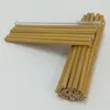 Återanvändbar gul färg naturlig bambu dricksstrålar miljövänligt handgjord kaffe mjölk te halm 20cm w0075