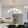 Luxe koperen hanglampen lampen glazen bal Noordse kroonluchter voor eetkamer ontwerp hangende lamp slaapkamer keuken led verlichting