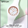 Relógios de pulso Sanda Top Senhoras Assista 50m Mulheres impermeáveis ​​Relógios Digital Quartz Silicone Strap Fashion Montre Femme