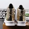 Luxury Rivet Flat Men Skor Designer Sneakers Spikes Svart Röd Tjock Bottom High Tops Punk Men Casual Shoes Gold Rivet Boots