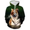Heren Hoodies Sweatshirts Fashion Men Tiger Animal 3D Gedrukte Hooded Hoodie Men/Dames Shiny Design Sweatshirt Harajuku