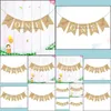 Banner Flags Festive Party Supplies Home Garden First Anniversary Flat Giraffe and a Printing Jute Swallowtail Bunting Baby Shower Button