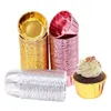 50 adet Alüminyum Folyo Cupcake Kağıt Bardaklar Altın Muffin Liner Kılıf Pişirme Kupası Tepsi Düğün Doğum Günü Partisi Sarıcı için Diğer Festival Malzemeleri