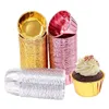 50 pièces papier d'aluminium Cupcake gobelets en papier or Muffin Liner étui cuisson tasse plateau pour mariage fête d'anniversaire emballage autres fournitures de fête