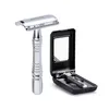 Mäns Raknings Razor Dubbelkant Säkerhet Zinc Alloy Classic För Män 1 1 Blad 1 Fall Rakapparat Set P0817