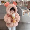 Kurtki 2021 Baby Girls Fur Coat Solid Color Girl Coats Kids Toddler Zimowe ubrania GIR1