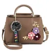 HBP Non- Solid color fashion three-dimensional embroidery flower iron handle portable Pu women's bag Korean trend classic 5 sport. BA6J NZT4