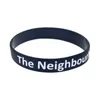 1PC The Neighborhood Braccialetto in silicone per fan della musica Logo stampato Nero Taglia per adulti