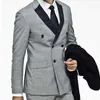 Double Breasted Slim Fit Mannen Past voor Bruiloft 2 Stuk Bruidegom Tuxedo Man Jacket met Broek Custom Man Mode Kostuum 2020 x0909