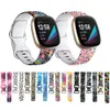 Fitbit에 대한 인쇄 시계 밴드 Versa 3 실리콘 스트랩 교체 밴드 가변 팔찌 손목 밴드 fitbit 감각