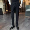 Men's Suits & Blazers 2022 Spring Summer Men Suit Pants Fashion Boutique Solid Color Social Trousers Pantalon Slim Dress Mens